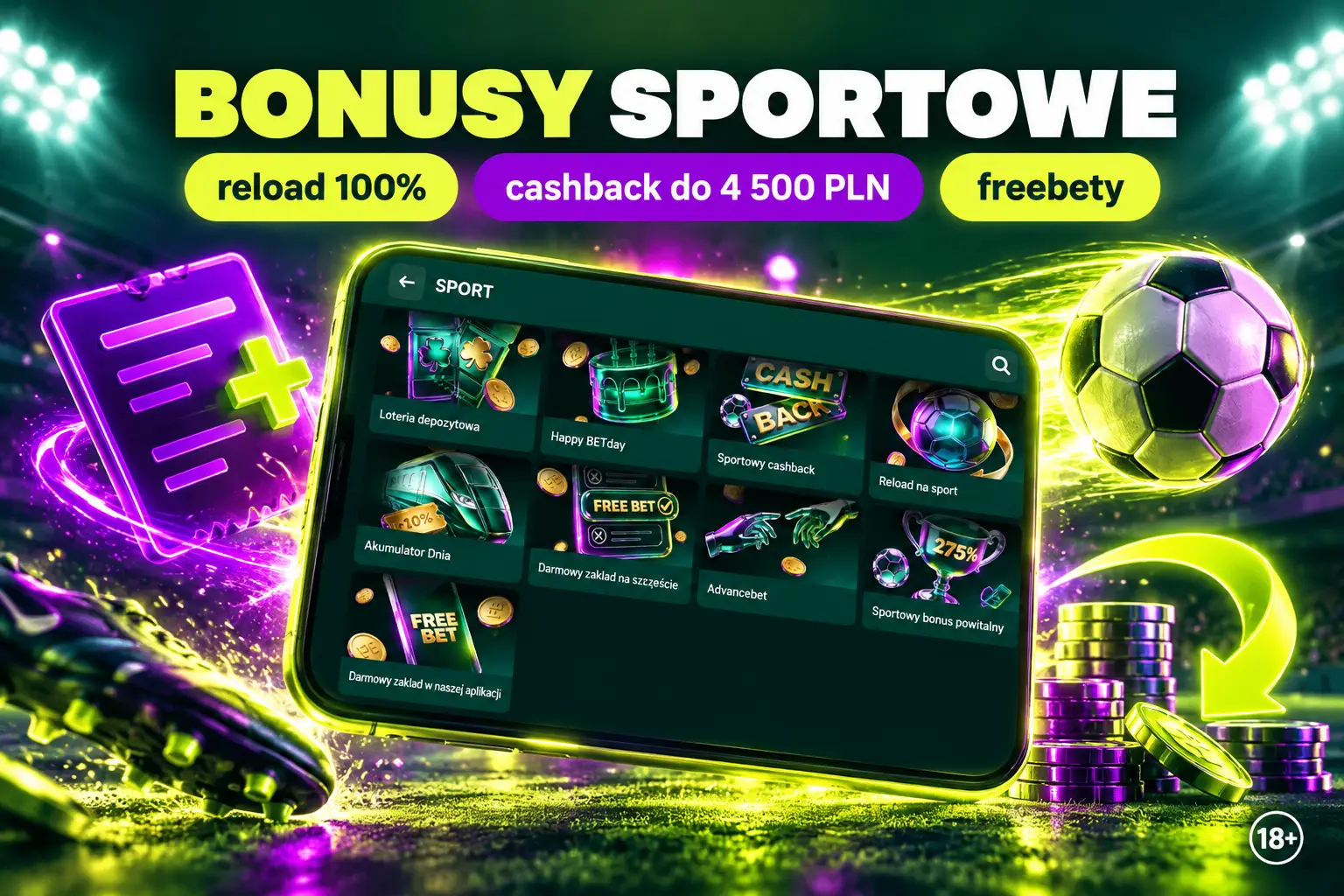 Bonusy sportowe – reload, cashback i darmowe zakłady