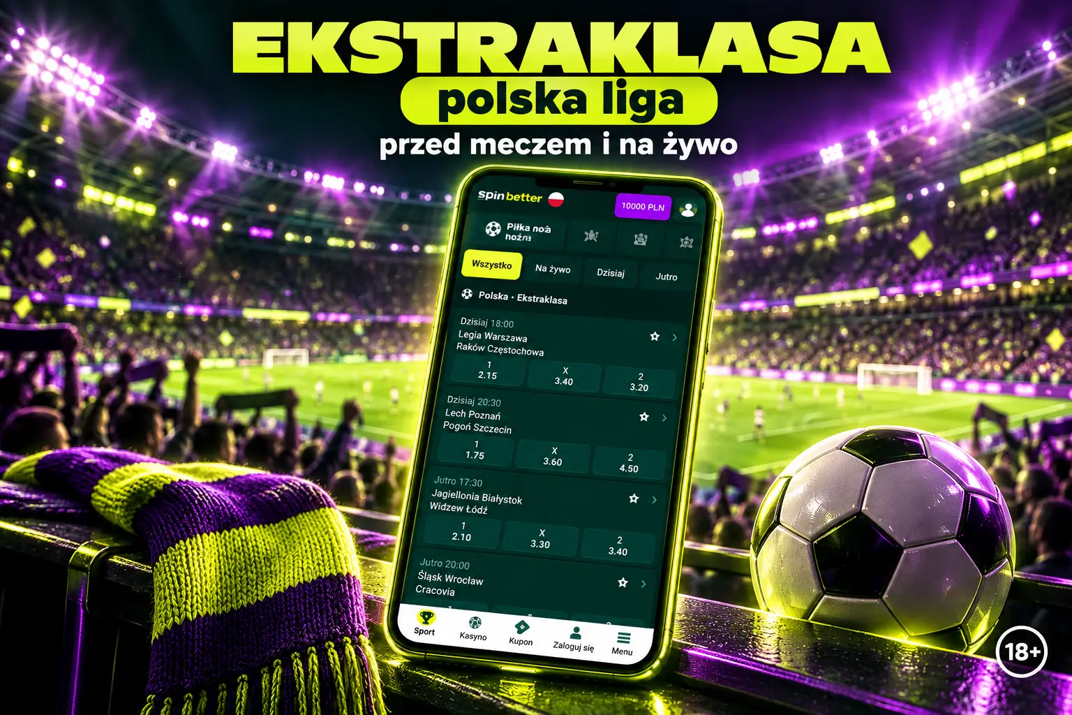 Zakłady na Ekstraklasę – mecze polskiej ligi piłkarskiej