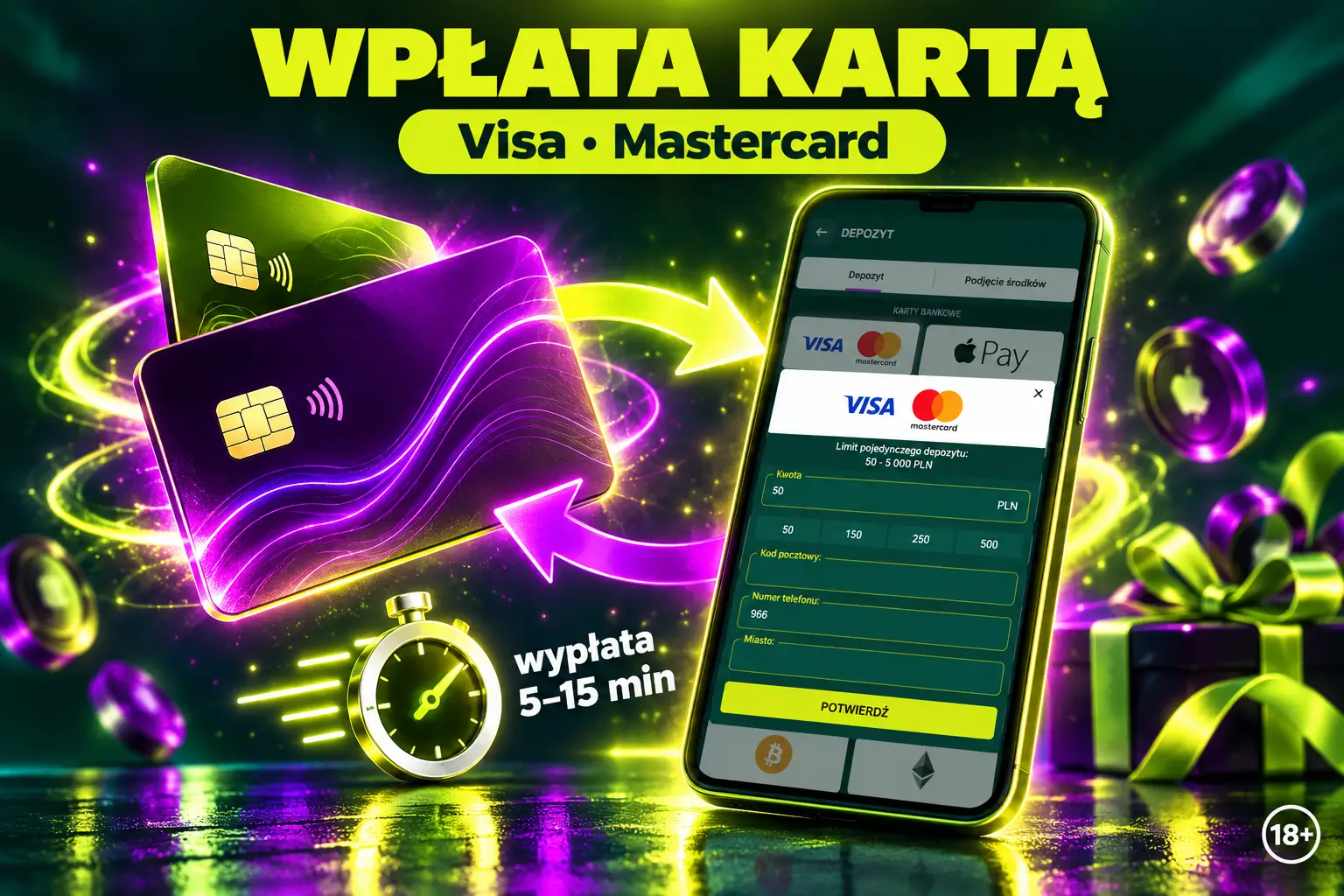 Wpłata kartą Visa i Mastercard w kasynie online