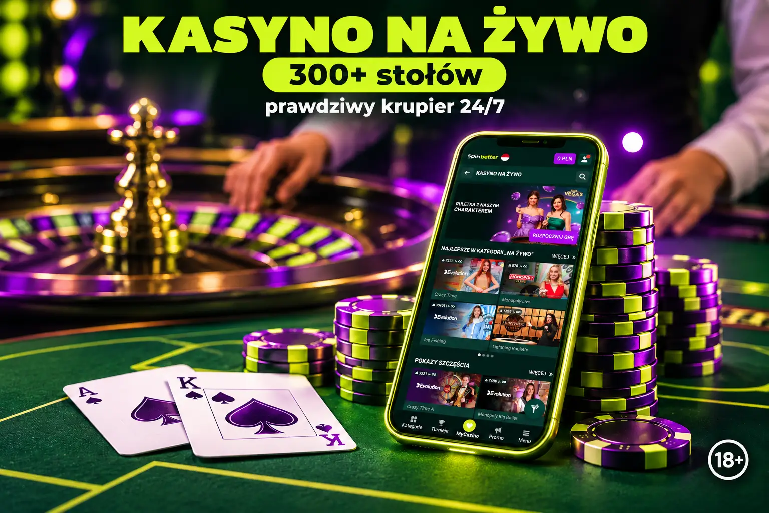 Kasyno na żywo – stół ruletki z krupierem
